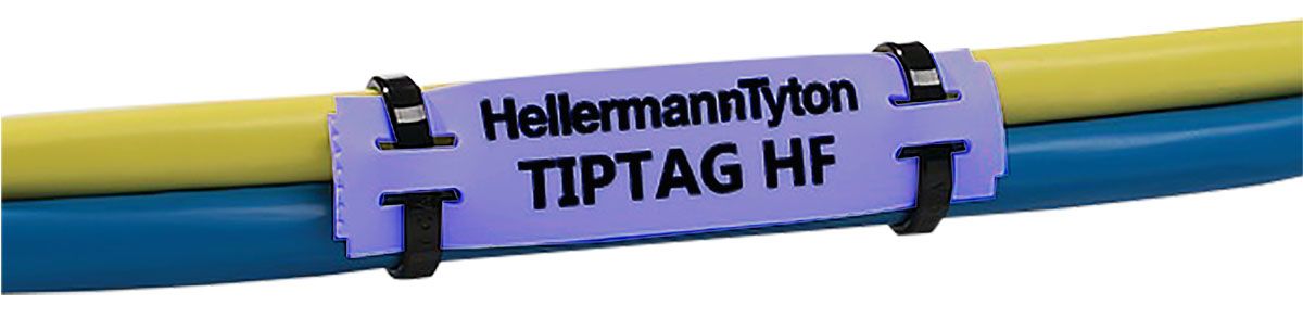 HellermannTyton TIPTAG Blue Cable Labels, 65mm Width, 11mm Height, 190 Qty