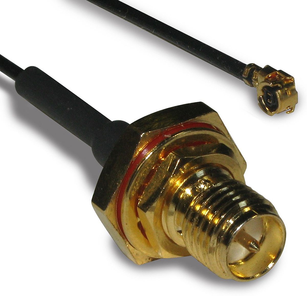 Radiall Male MML to Female SMA Coaxial Cable, 50 Ω, 150mm