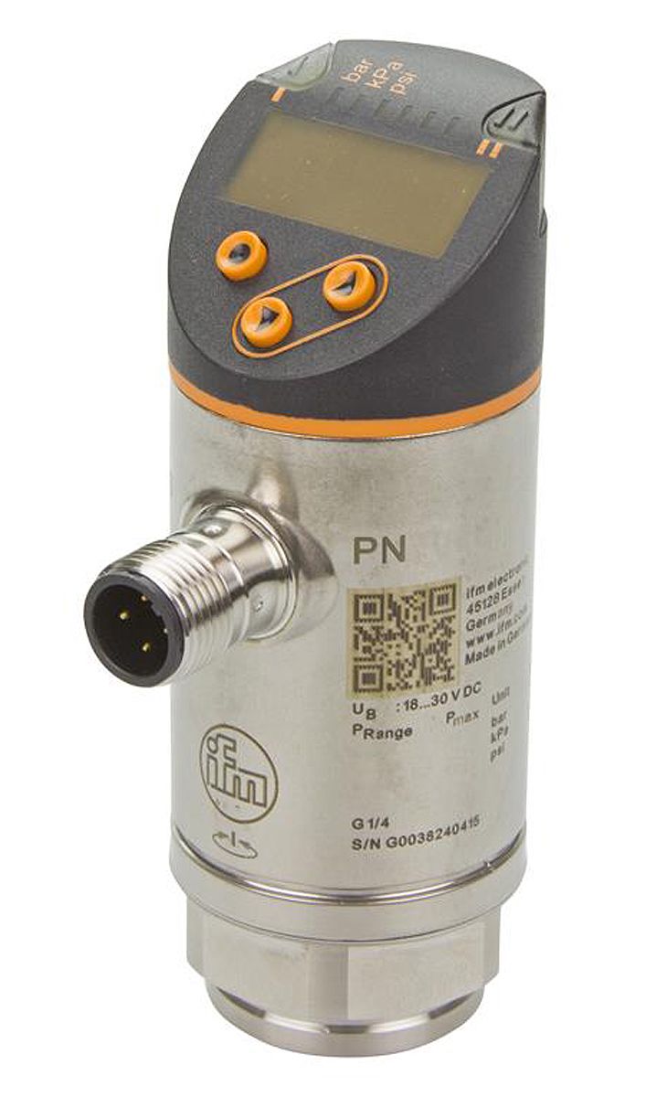 ifm electronic Pressure Sensor, 0bar Min, 100bar Max, Analogue + PNP-NO/NC Programmable Output, Relative Reading