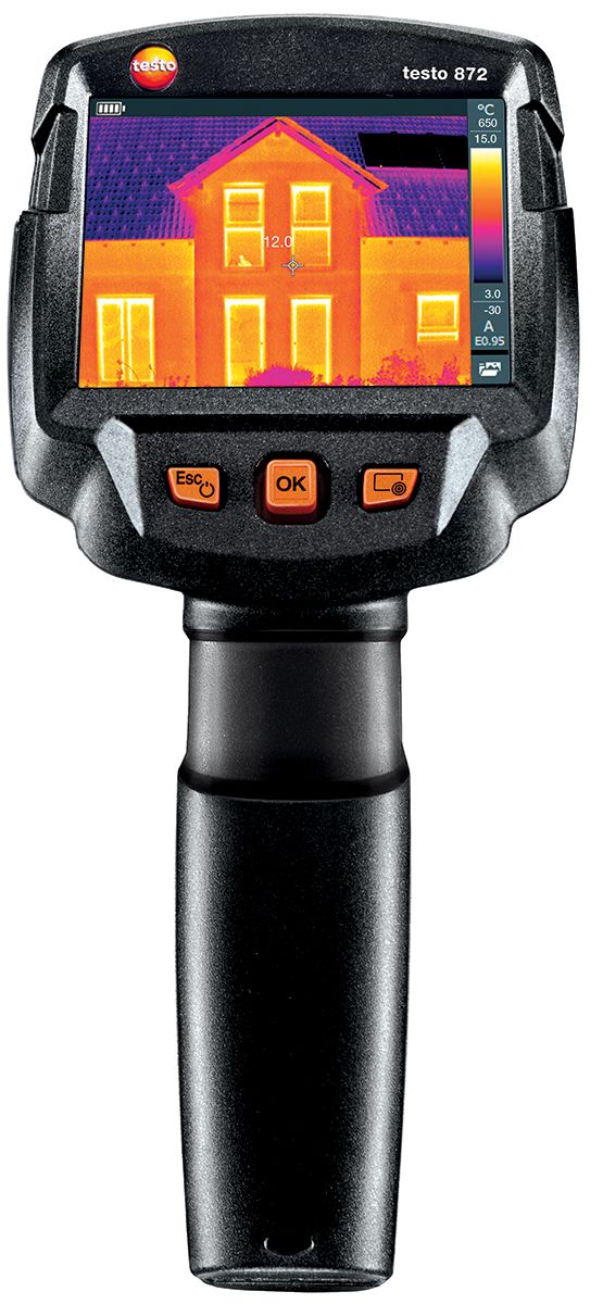 Testo 872 Thermal Imaging Camera, 0 → +650 °C, -30 → +100 °C, 320 x 240pixel Detector Resolution With RS