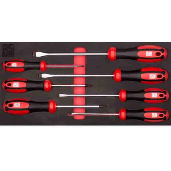 RS PRO Standard Phillips, Slotted Screwdriver Set 7 Piece