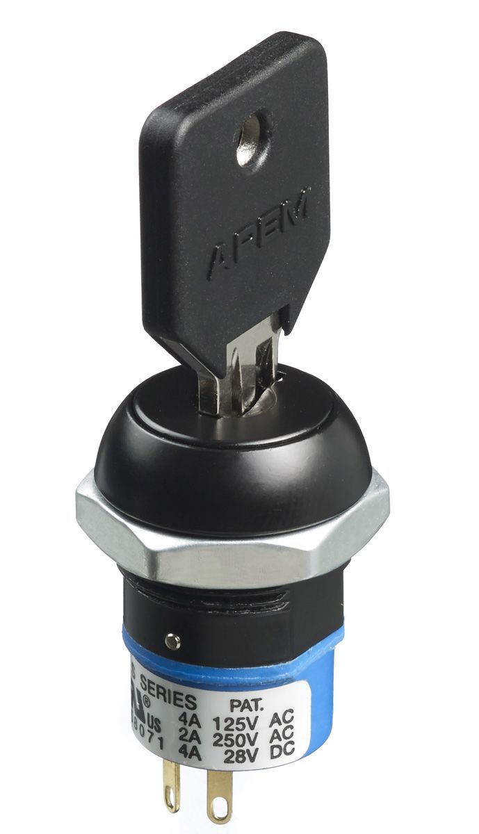 LK6SGB126M3 Keylock Switch, Double Pole Double Throw (DPDT), 4 A 2