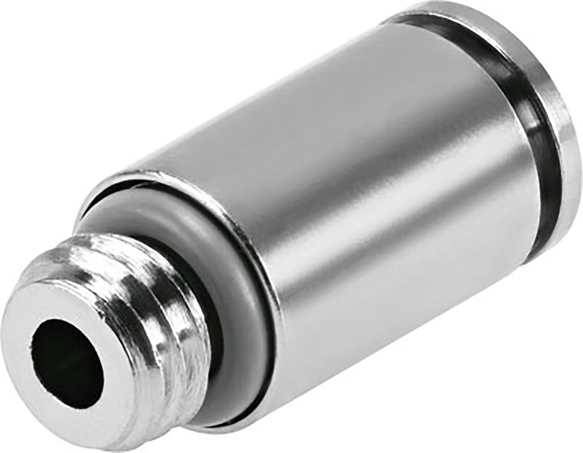 Festo NPQH Series Straight Threaded Adaptor, G 3/8 Male to Push In 12 mm, Threaded-to-Tube Connection Style, 578379