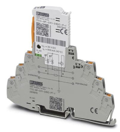 Phoenix Contact, TTC-6P-2X1-24DC-PT-I Surge Protector 30 V dc Maximum Voltage Rating 10kA Maximum Surge Current Surge