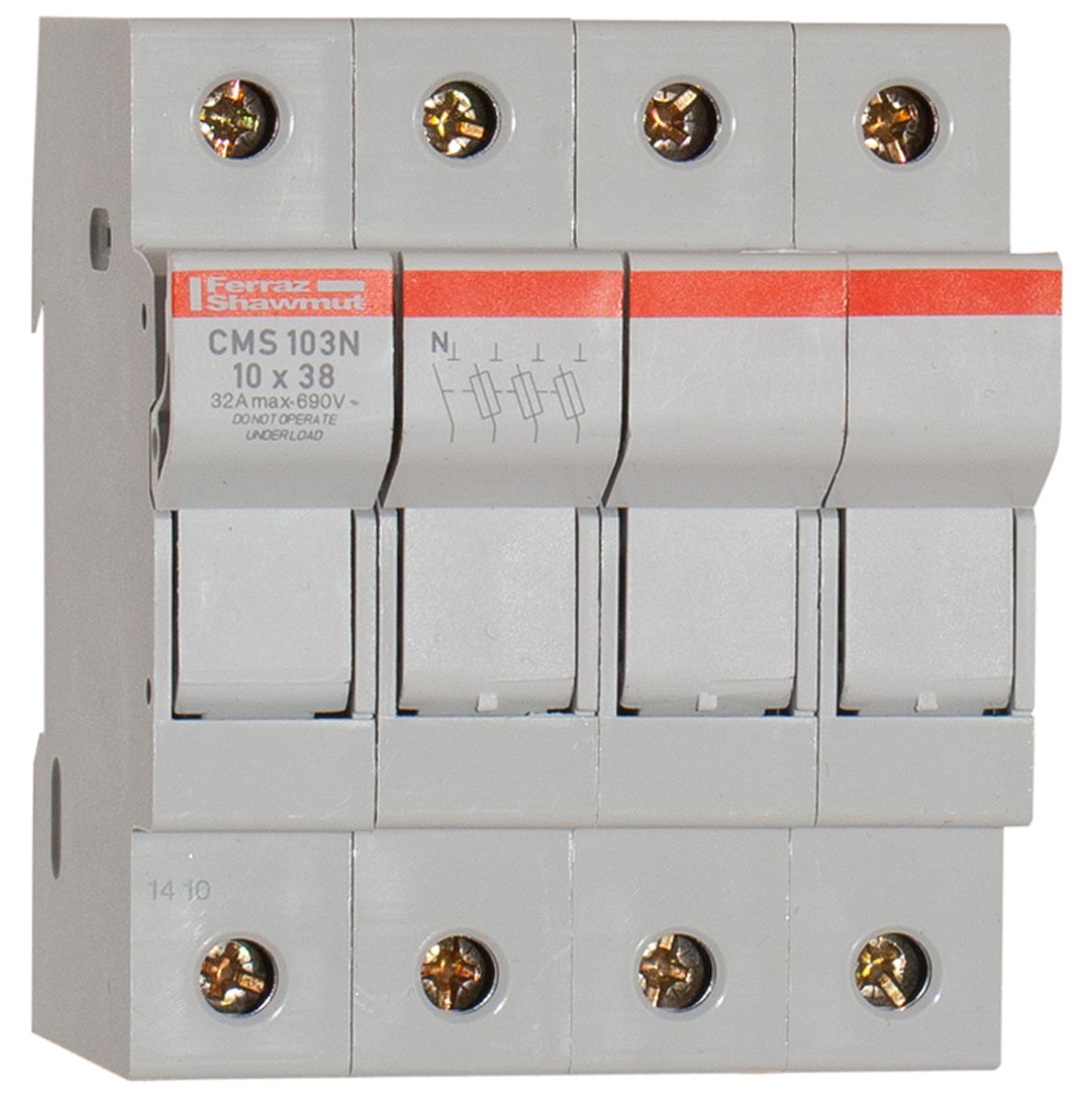 V305021 Mersen 32A Fuse Holder for 10.3 x 38.1mm Fuse, 1P+N, 690V ac RS