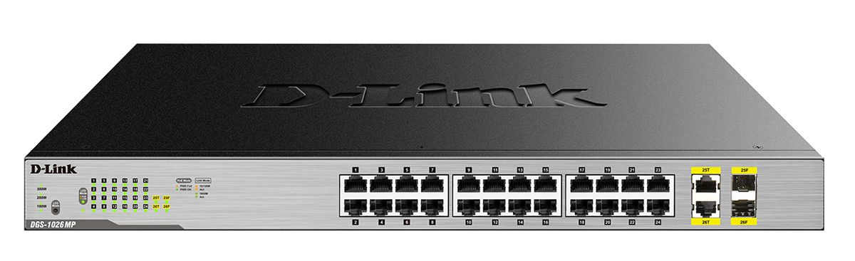 D-Link DGS-1026MP, Unmanaged 26 Port Gigabit Switch With PoE