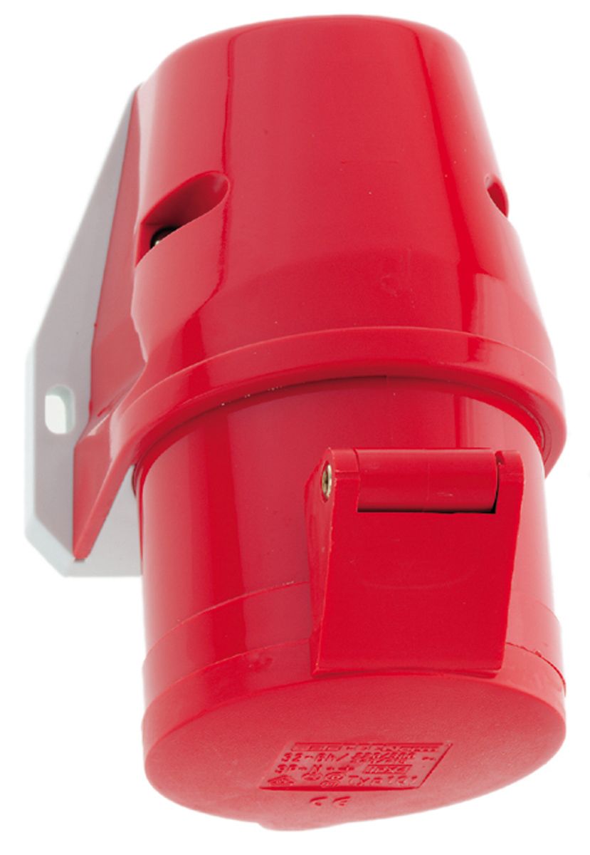 Bals IP44 Red Wall Mount 3P+E Industrial Power Socket, Rated At 16A, 415 V