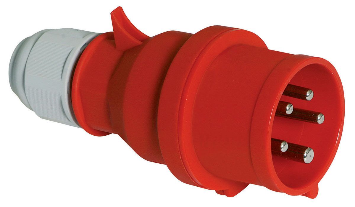 Bals IP44 Red Cable Mount 3P+N+E Industrial Power Plug, Rated At 32A, 415 V