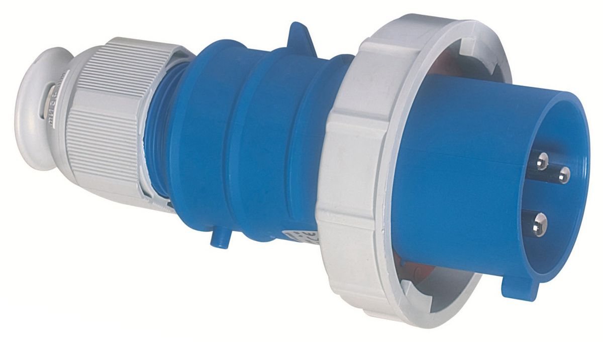 Bals IP67 Blue Cable Mount 2P+E Industrial Power Plug, Rated At 32A, 230 V