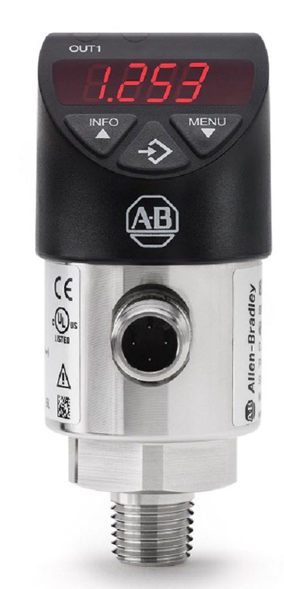 Allen Bradley 836P Series Pressure Sensor, 0bar Min, 25bar Max, 4 → 20 mA, Analogue, PNP-NO/NC Output, Relative