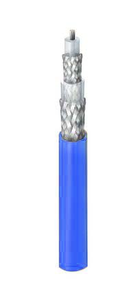 Belden Twinaxial kabel, Blå Polyvinylklorid (PVC) kappe, 78 Ω, 64,6357 pF/m, 52,496 dB/100 m ved 400 MHz