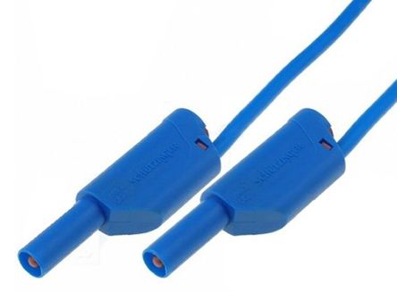 Electro PJP Messleitung 4mm Stecker / Stecker, Blau PVC-isoliert 250mm, 600 → 1000V / 36A CAT II 1000V
