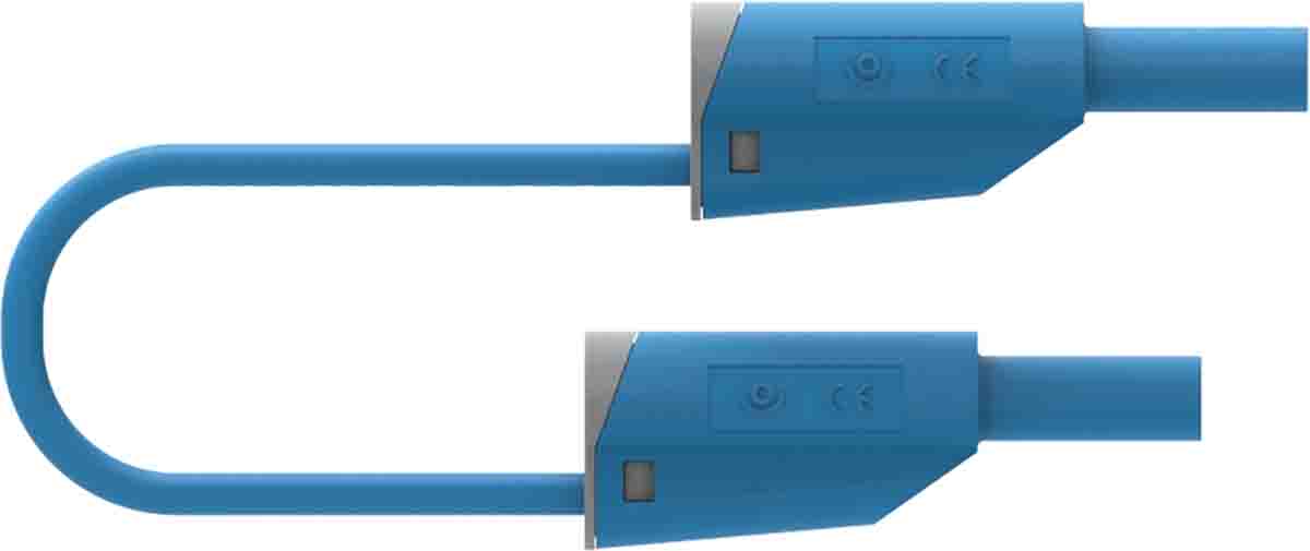 Electro PJP Messleitung Stecker / Stecker, Blau PVC-isoliert 500mm, 600 → 1000V / 36A CAT II 1000V