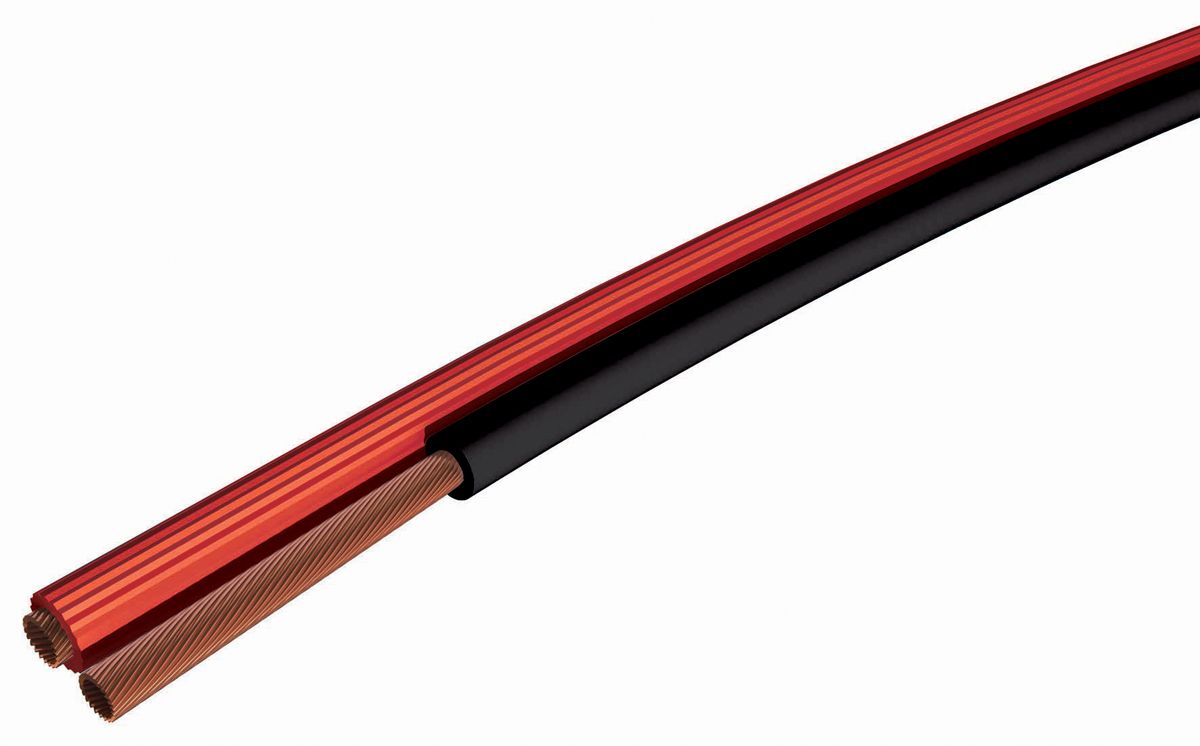 RS PRO 2 Core Speaker Cable, 0.75 mm² CSA, 2.10 x 4.2mm od, 100m, Black/Red