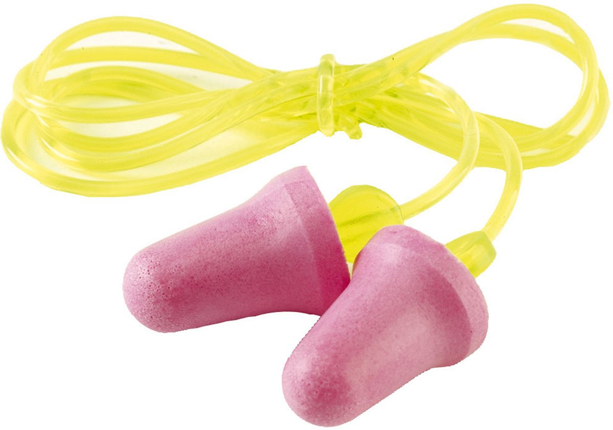 3M E.A.R No-Touch Corded Disposable Ear Plugs, 35dB, Pink, 100 Pairs per Package