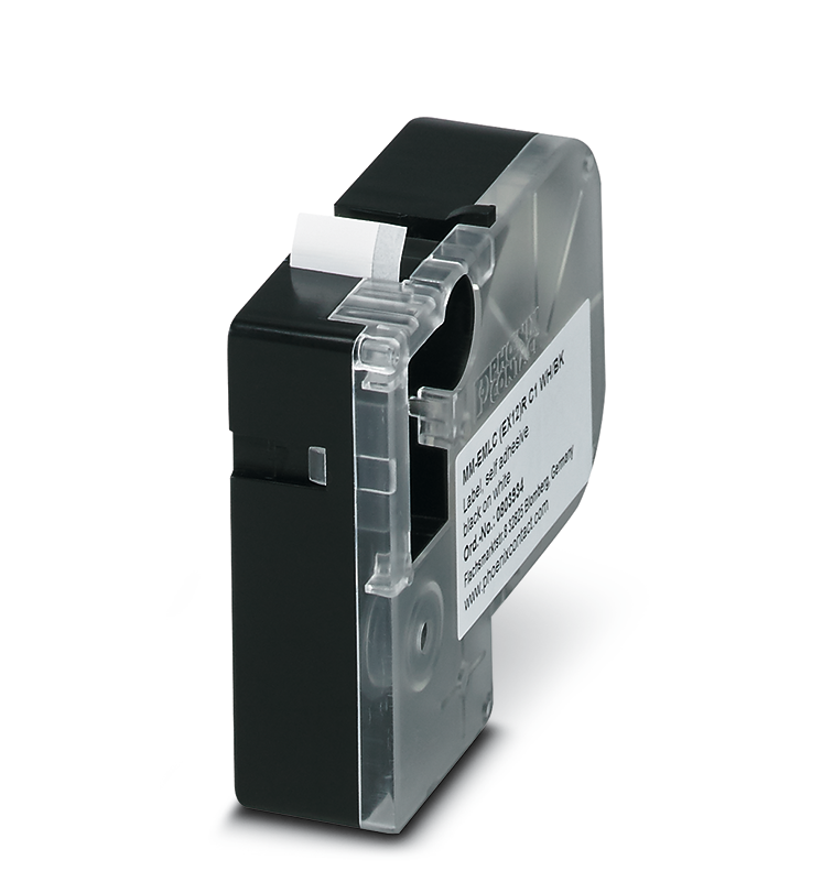 Phoenix Contact MM-EMLC (EX12)R C1 WH/BK Black on White Label Printer Tape, 6 m Length, 12 mm Width, 6m Label Length,