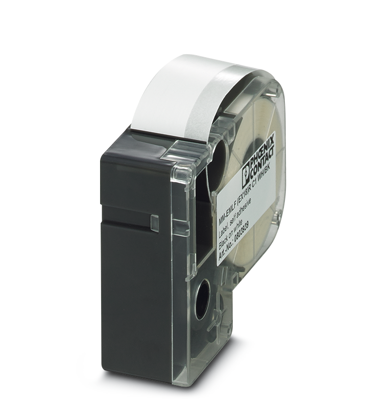 Phoenix Contact MM-EMLF (EX18)R C1 WH/BK Black on White Label Printer Tape, 8 m Length, 18 mm Width, 8m Label Length,