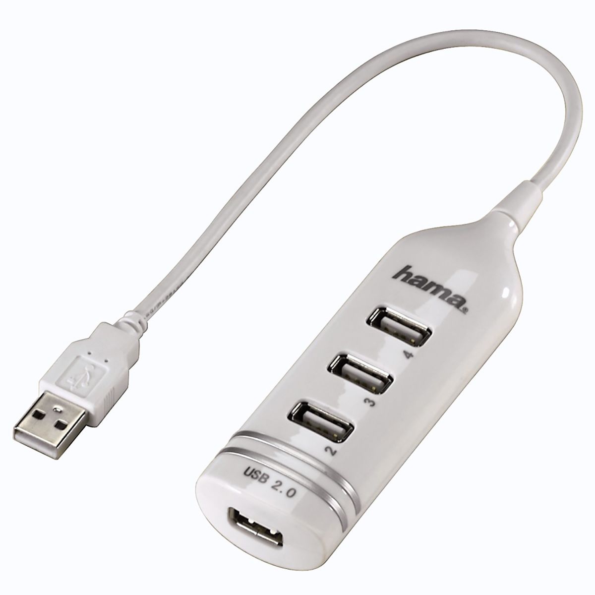 Hama 4 Port USB 2.0 USB A  Hub, USB Bus Powered