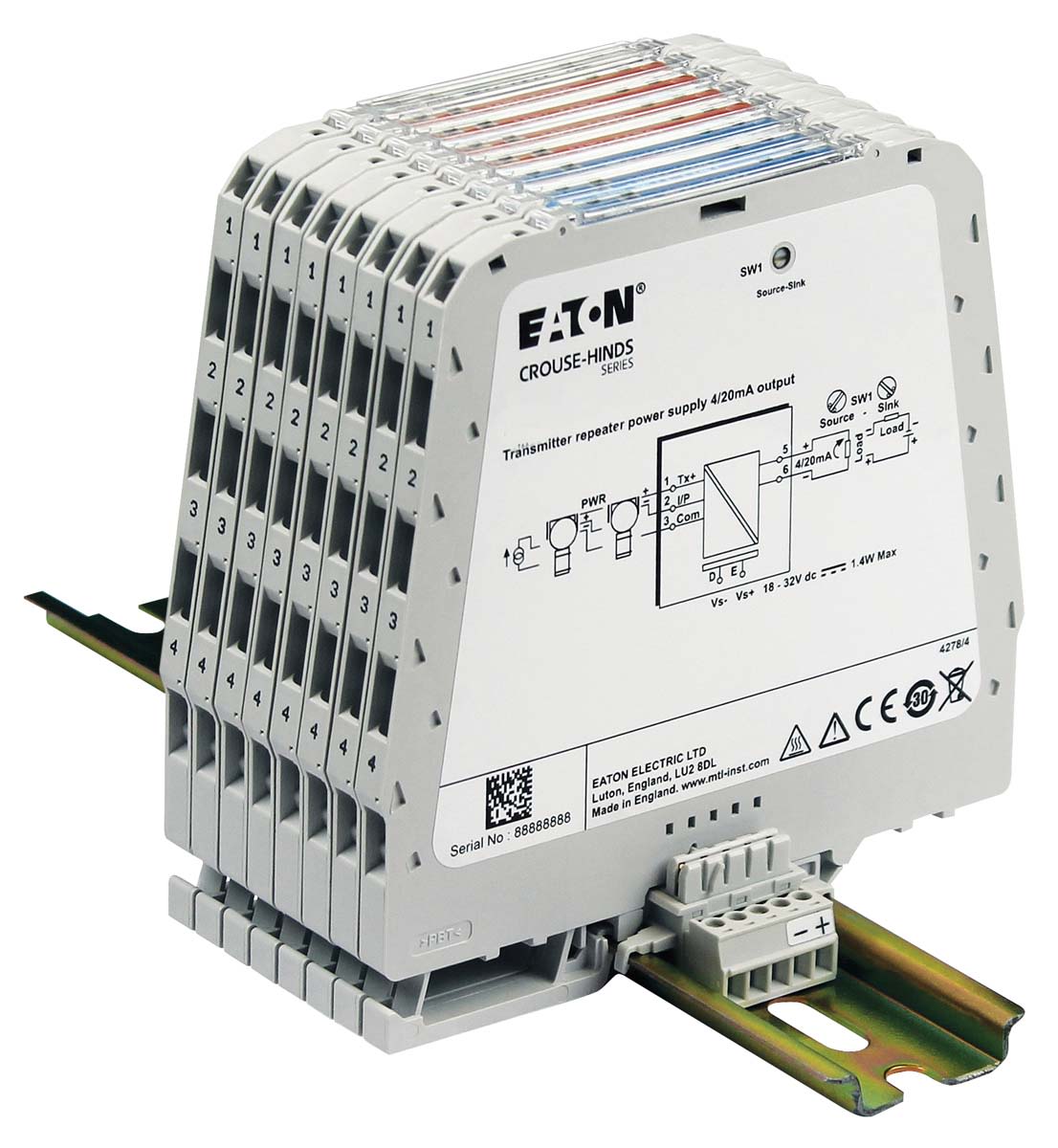 MTL Signal Conditioner, Loop Powered Current Repeater, Current Input, Current, Voltage Output