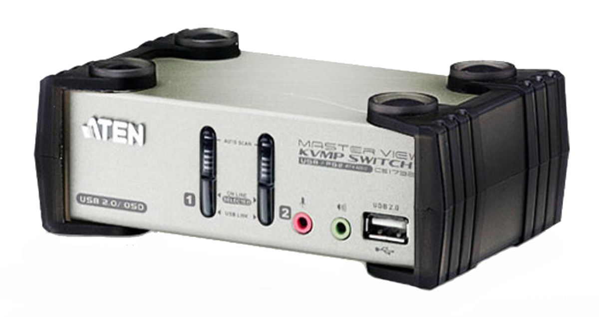 Aten 2 Port PS/2, USB VGA KVM Switch, 3.5 mm Stereo