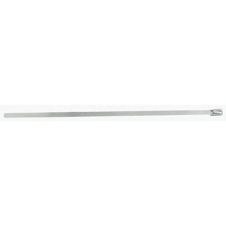 RS PRO Cable Tie, Roller Ball, 1m x 4.6 mm, Metallic 316 Stainless Steel, Pk-100