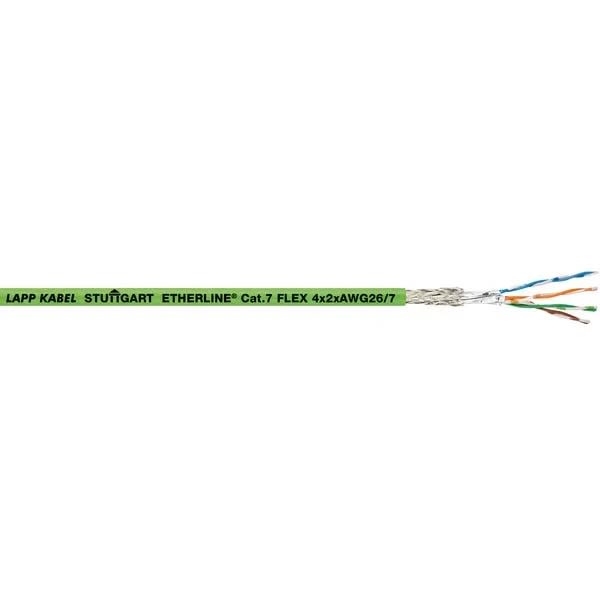 Lapp Cat7 Ethernet Cable, S/FTP Shield, Green Polyurethane Sheath, 100m