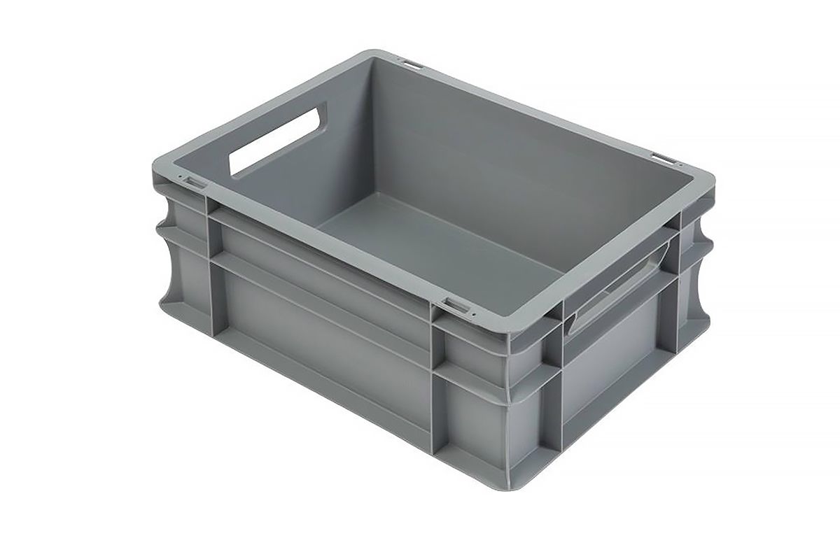 RS PRO 15L Grey PP Small Euro Containers, 170mm x 300mm x 400mm