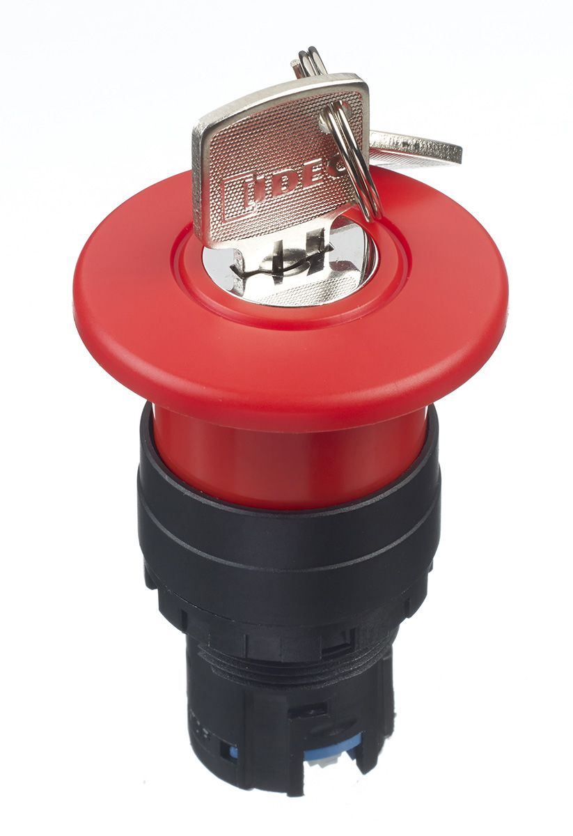 Hw1b X4r Idec Hw Series Red Illuminated Emergency Stop Push Button