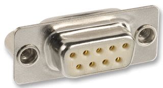 Norcomp 172 9 Way Panel Mount D-sub Connector Socket, 2.54mm Pitch
