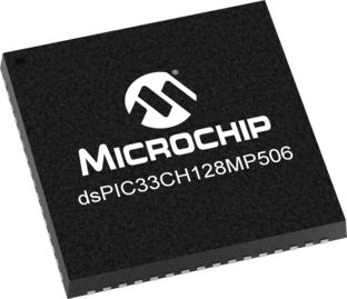 Microchip DSPIC33CH128MP506-I/MR, Microprocessor dsPIC33CH 16bit DSP, MCU 180 MHz, 200 MHz 64-Pin QFN