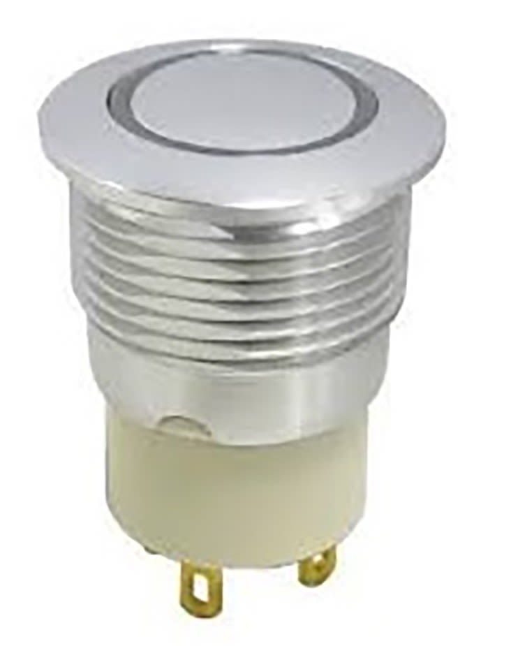 RS PRO Illuminated Latching Push Button Switch, Panel Mount, SPST, 16mm Cutout, Blue LED, 36V dc