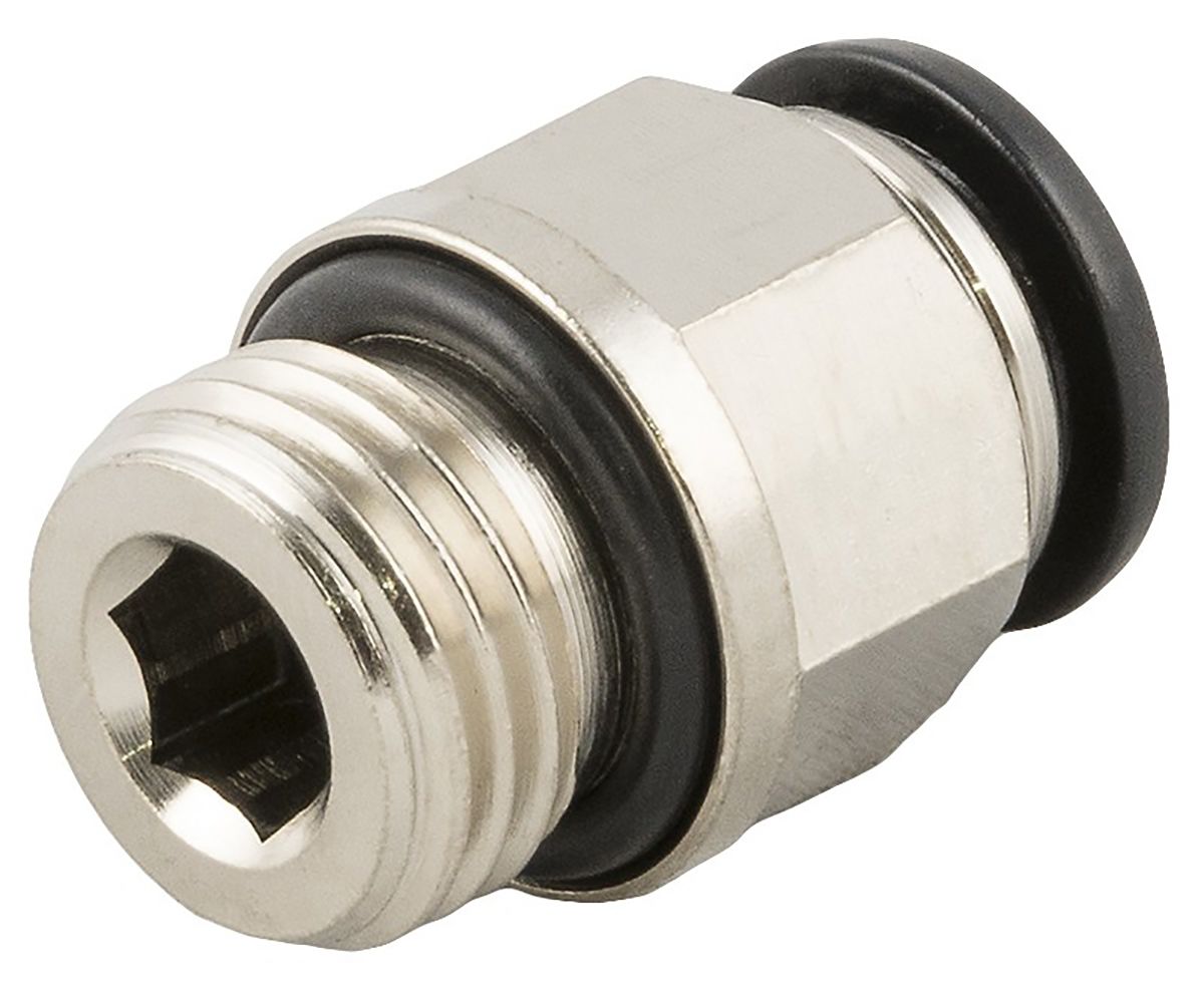 RS PRO Pushin Fitting, M5 Male to Push In 4 mm, ThreadedtoTube