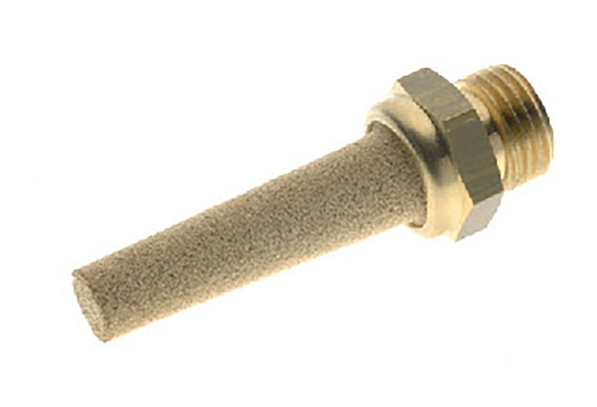 RS PRO Brass 12bar Pneumatic Silencer, Threaded, 1/8 in Male