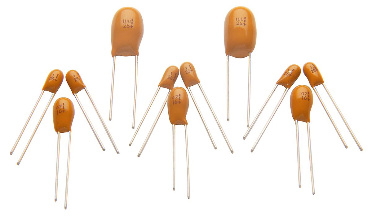 RS PRO 10μF Electrolytic Tantalum Electrolytic Capacitor 6.3V dc