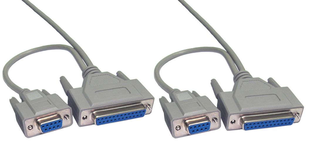 Cable serie RS PRO, long. 2.5m, color Gris, con. A: D-sub de 9 contactos, D-sub de 25 contactos Hembra, con. B: D-sub