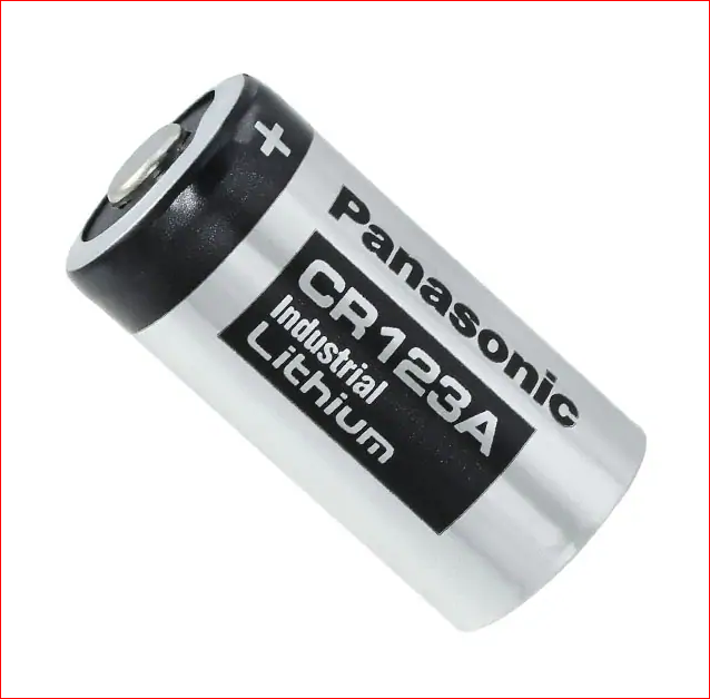 Panasonic CR123A Button Battery, 3V, 17mm Diameter