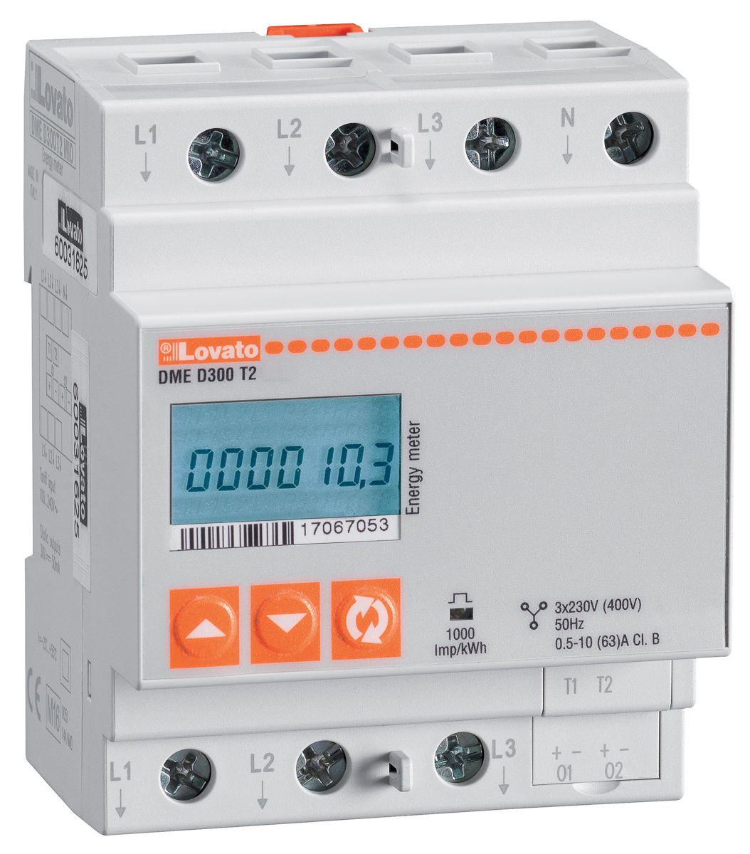 DMED300T2 Lovato DME 3 Phase LCD Energy Meter with Pulse Output RS