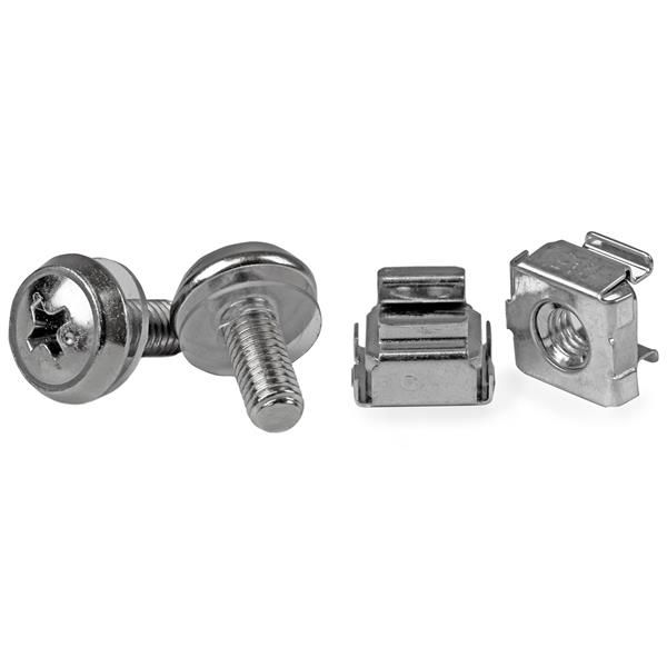 StarTech.com Metal Mounting Screws and Cage Nuts for Use with Server Racks and Cabinets, M5 Thread, 12 x 5 x 25mm, 50
