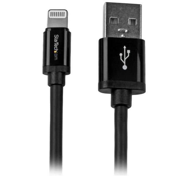 Cable USB 2.0 StarTech.com, con A. USB A Macho, con B. Lightning Macho, long. 2m, color Negro