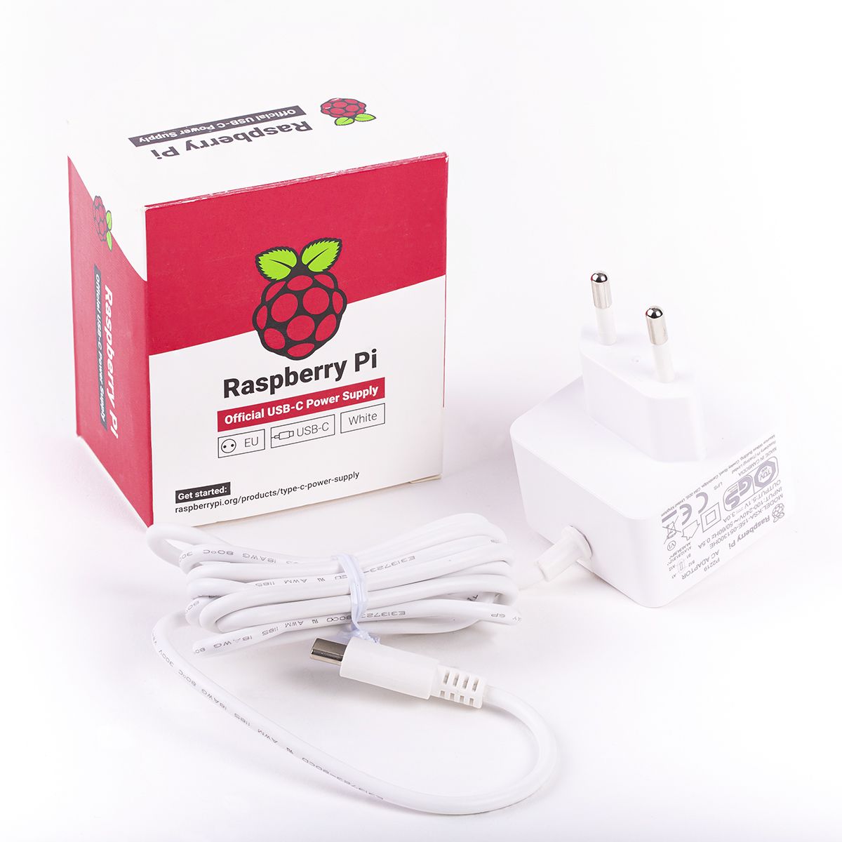 Raspberry Pi Power Supply, USB Type C with EU Plug Type, 1.5m
