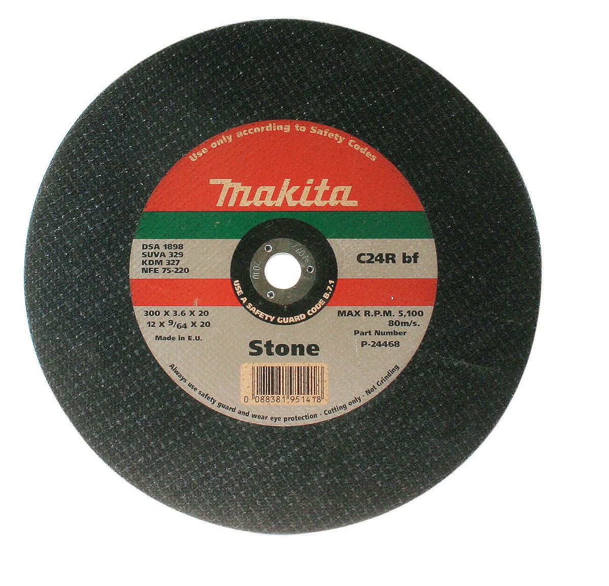 Makita Aluminium Oxide Cutting Disc, 300mm x 3mm Thick, Coarse Grade, P80 Grit, 1 in pack