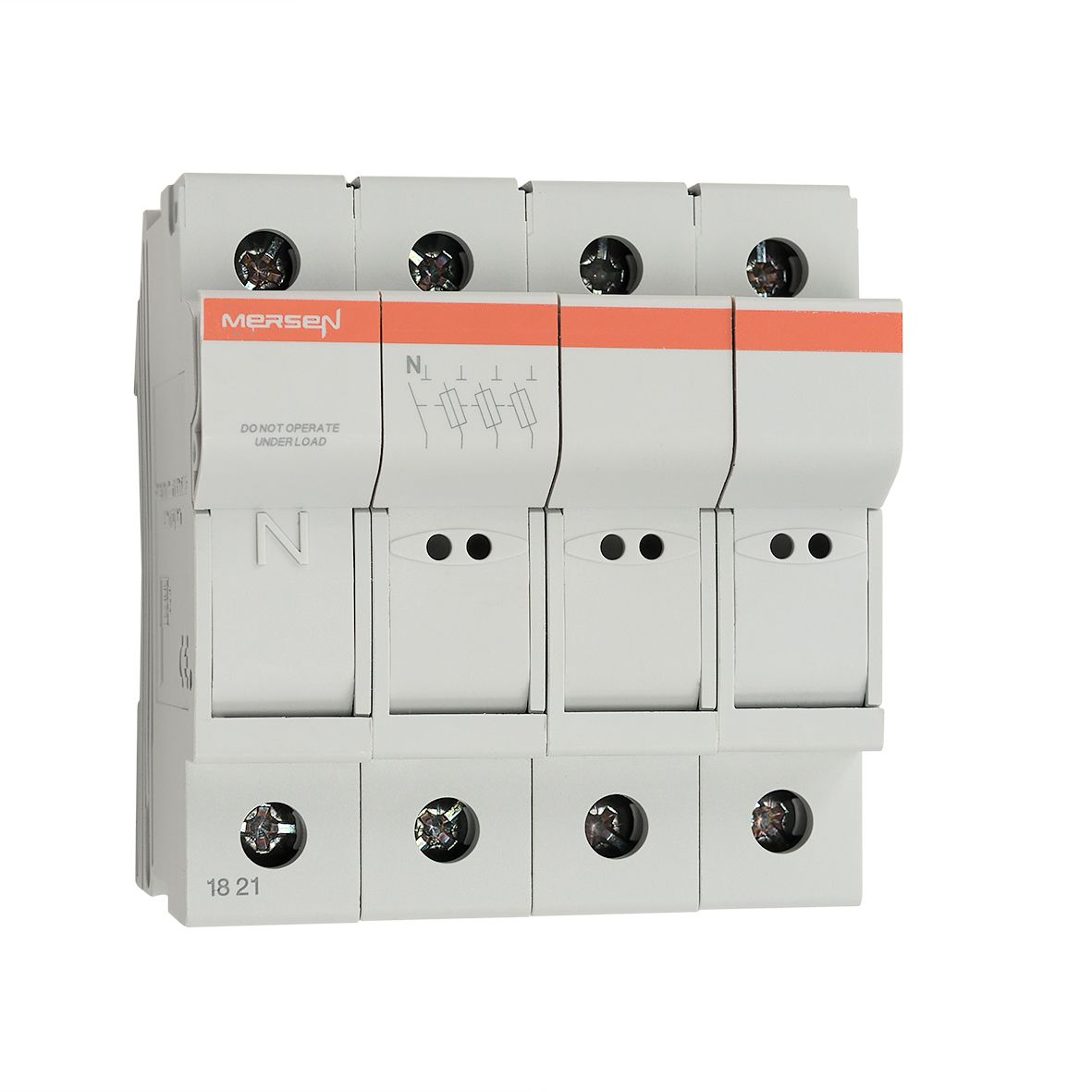 H1062676 Mersen 25A Rail Mount Fuse Holder for 8 x 31mm Fuse, 3P+N
