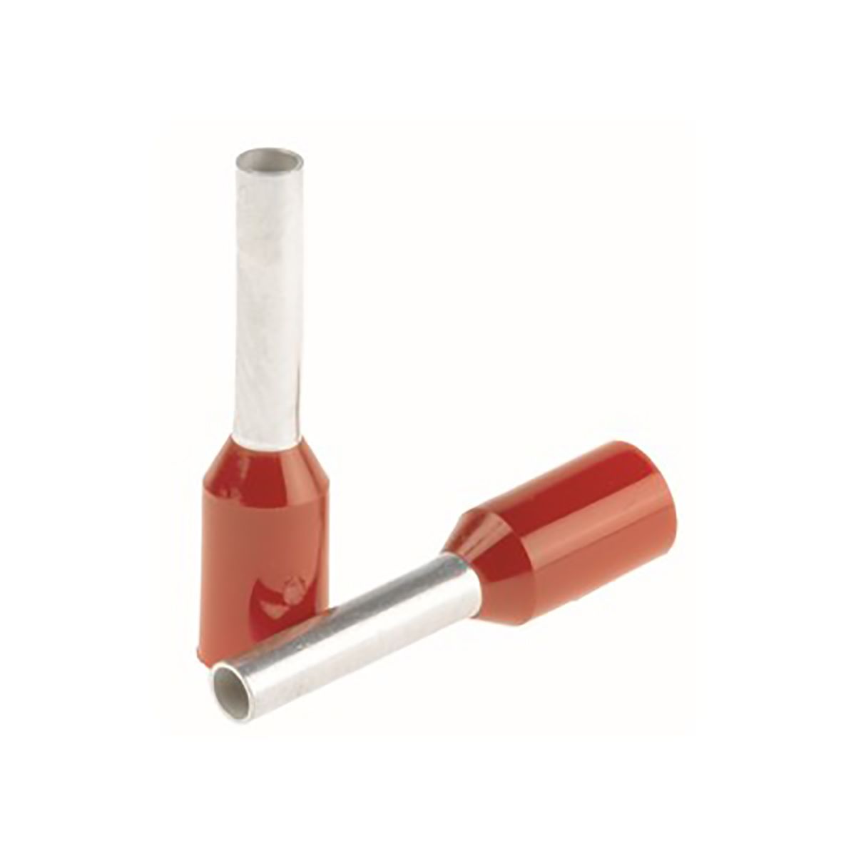 SES Sterling, PLIO Insulated Crimp Bootlace Ferrule, 8mm Pin Length, 1.8mm Pin Diameter, 1mm² Wire Size, Red