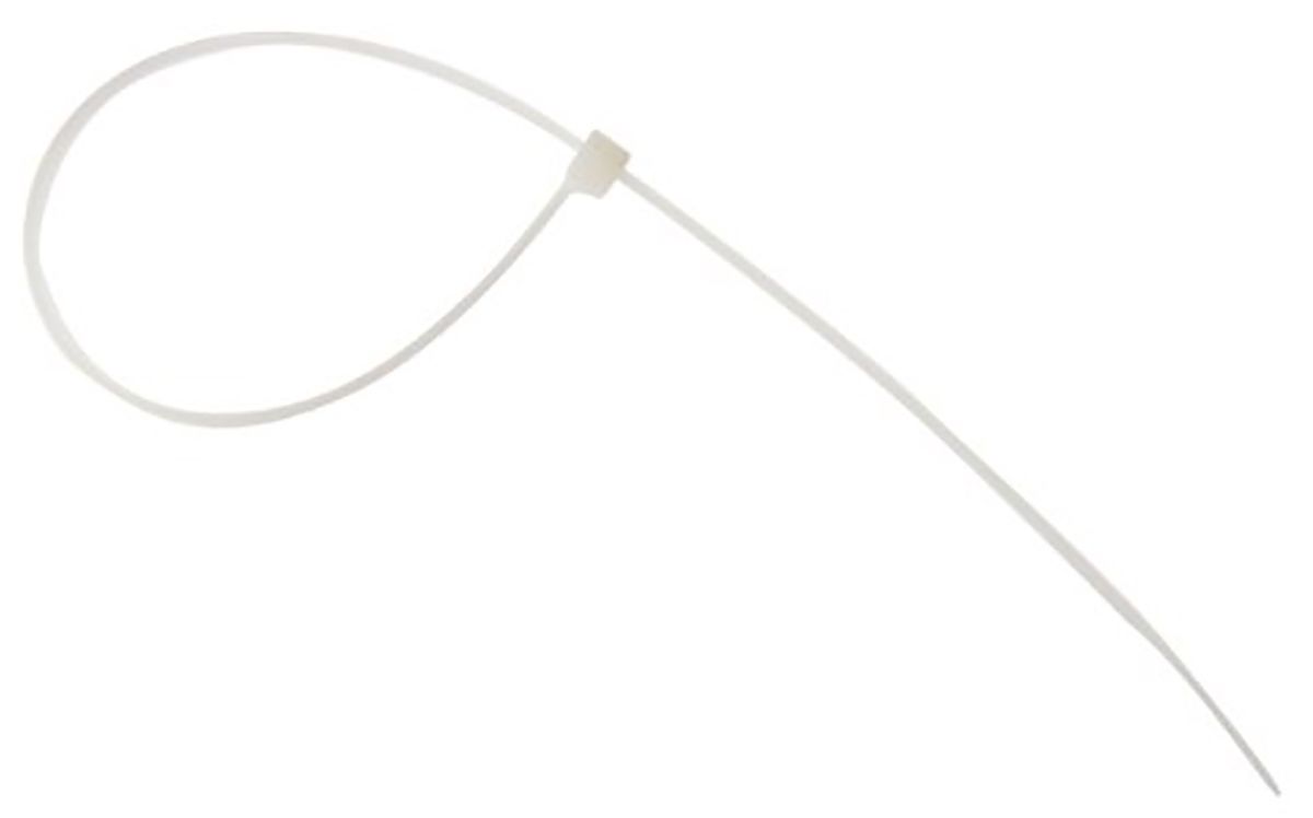 SES Sterling Cable Tie, Self Lock Head, 370mm x 3.6 mm, Natural Polyamide, Pk-100