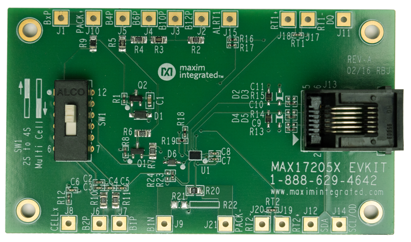 Maxim Integrated MAX17205GEVKIT# MAX17205G EV Kit Power Management for DS91230+ for Maxim Integrated MAX17205/MAX17215
