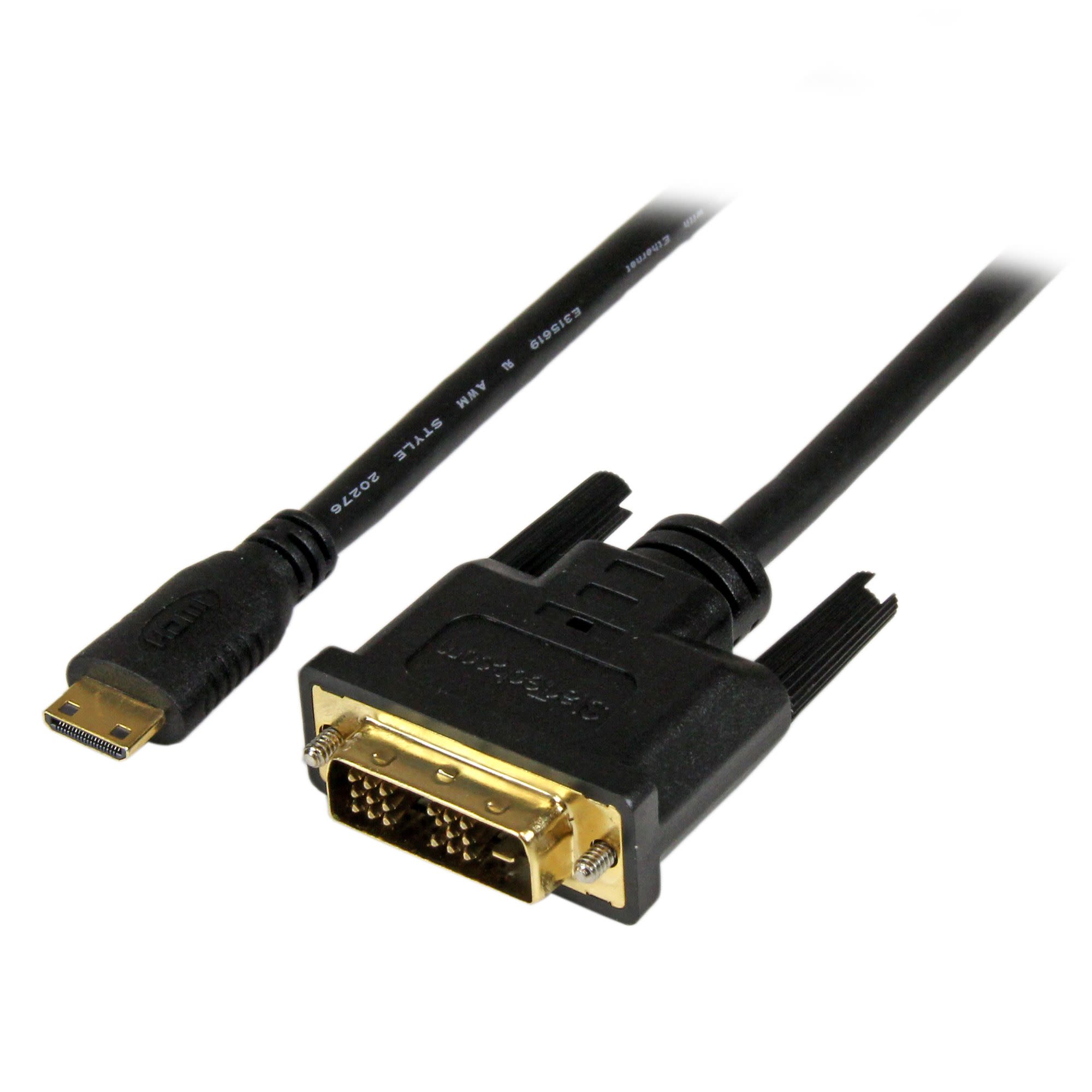 Cable HDMI Negro StarTech.com, con. A: Mini HDMI Macho, con. B: DVI-D Macho, long. 3m