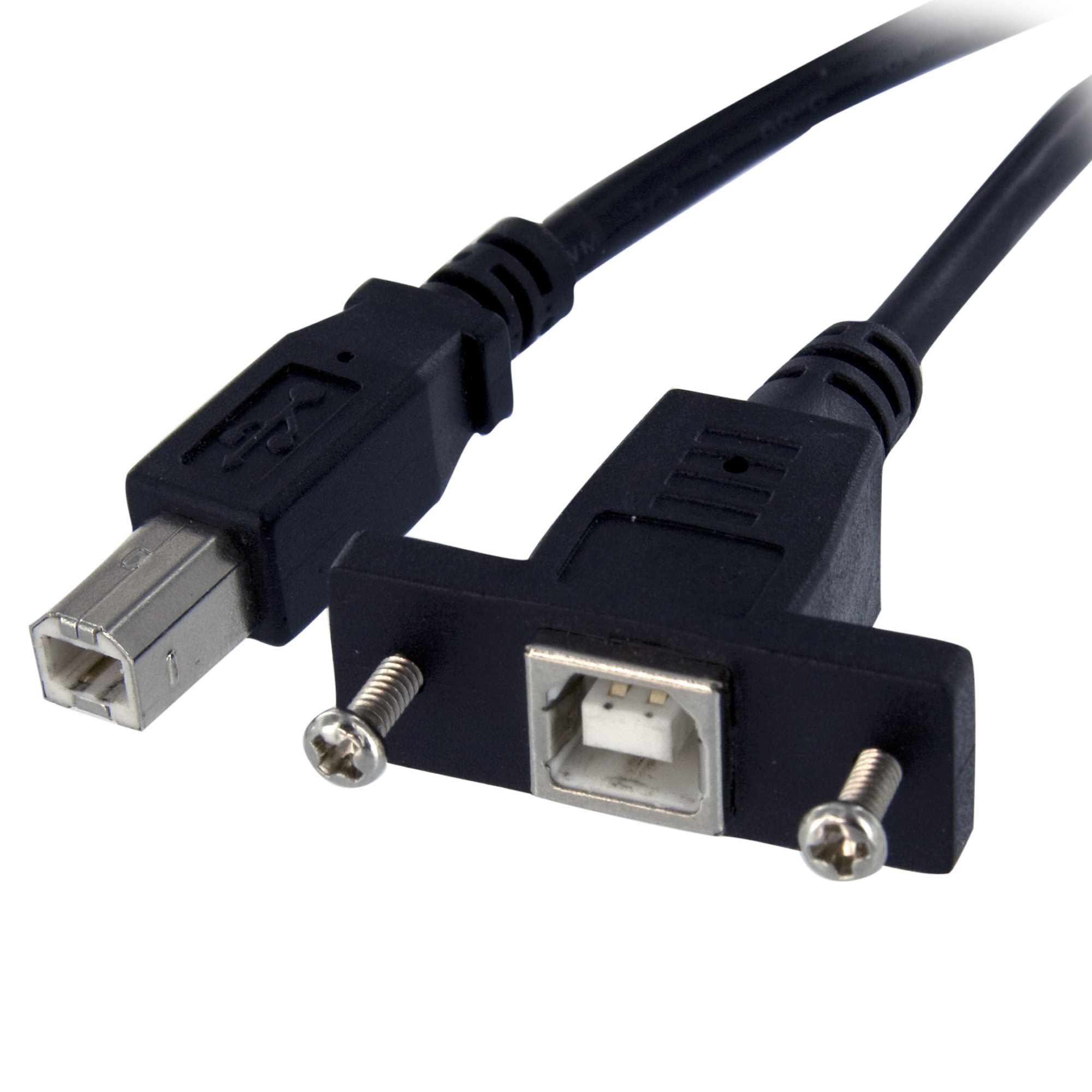 Cable USB 2.0 Startech, con A. USB B Macho, con B. USB B Hembra, long. 900mm, color Negro