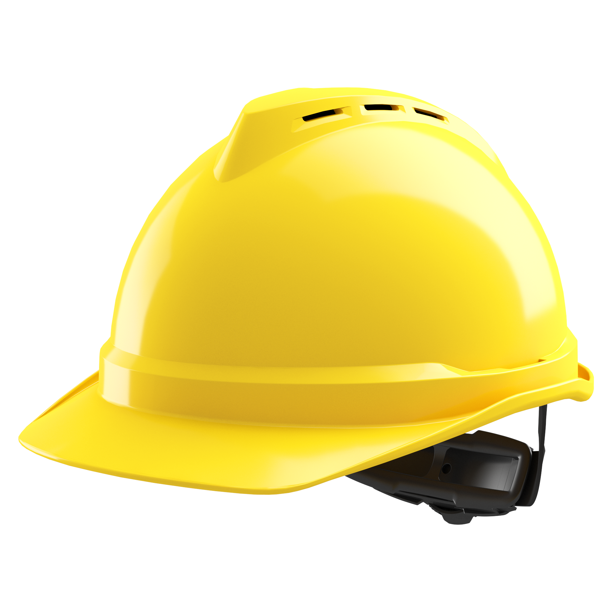 MSA Safety V-Gard 500 Yellow Safety Helmet, Adjustable, Ventilated