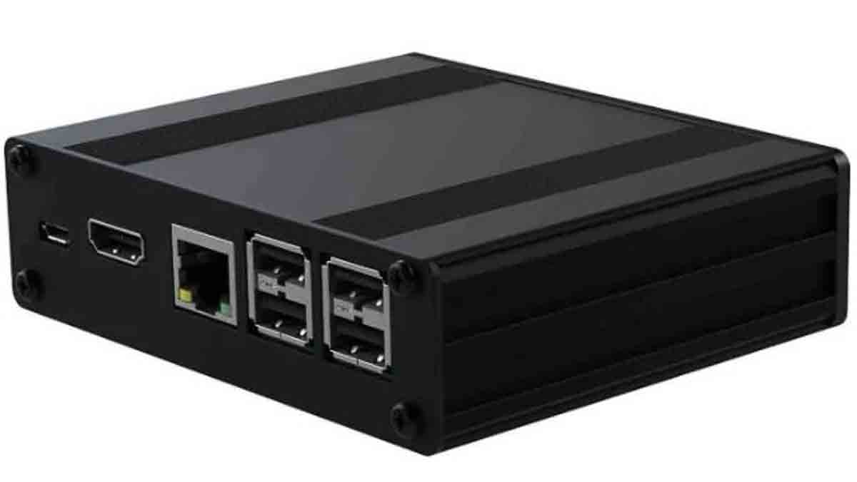 RS PRO Aluminium  Case for use with Raspberry Pi in Black
