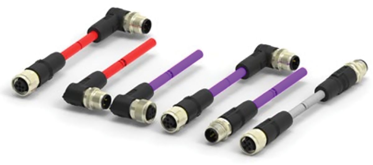 TE Connectivity M12 M12 to Unterminated Sensor Actuator Cable, 500mm